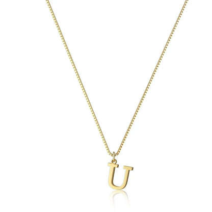 Simple New 26-Letter Pendant Necklace Gold Plated Stylish Everyday Charm Gift with Ladies Multifunctional Collarbone Necklace