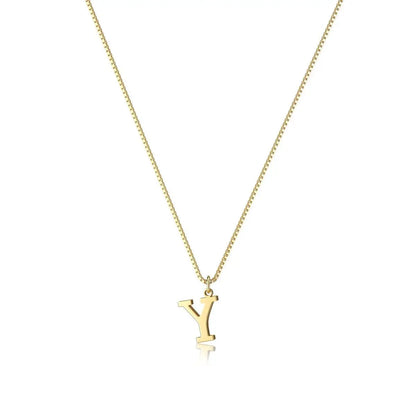 Simple New 26-Letter Pendant Necklace Gold Plated Stylish Everyday Charm Gift with Ladies Multifunctional Collarbone Necklace