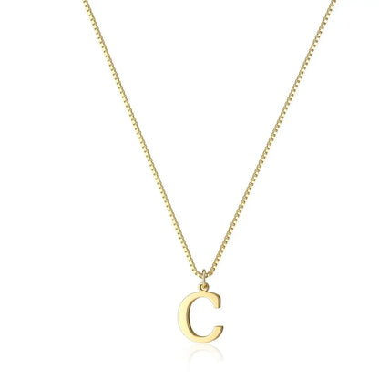 Simple New 26-Letter Pendant Necklace Gold Plated Stylish Everyday Charm Gift with Ladies Multifunctional Collarbone Necklace